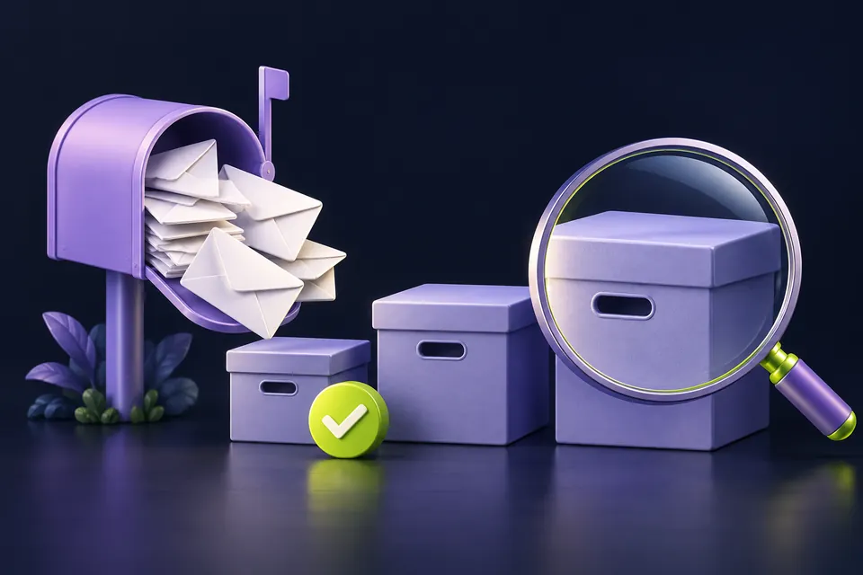 Find the real storage problem, then prove that incoming mail works again.