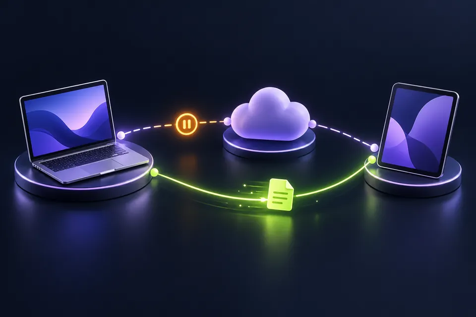 Use one harmless test file to find where the sync chain breaks.